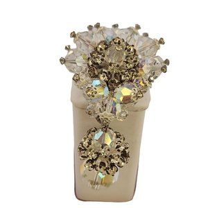 Vintage Signed Vendome Crystal Rhinestone Dangling Brooch (A3554)